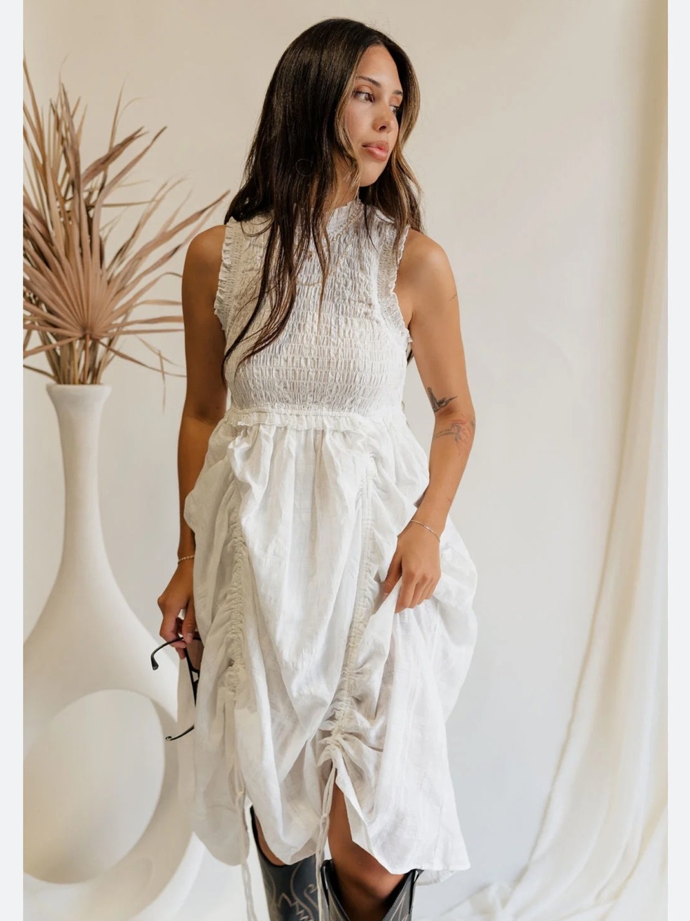 A Father’s Love White Boho Festival Cottagecore Prairie Dress - Medium